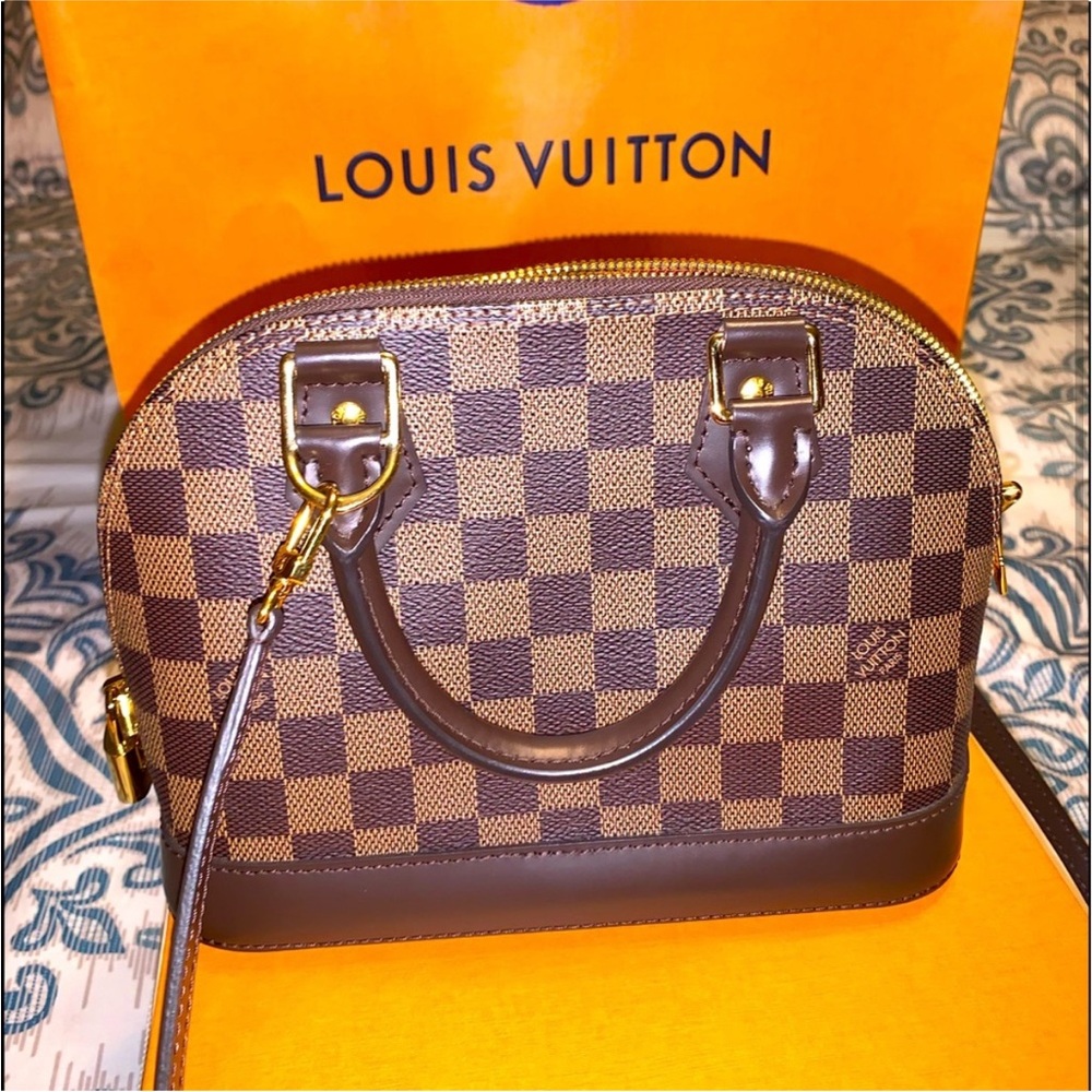 Louis Vuitton Brown and Tan Checkered Mini Bag